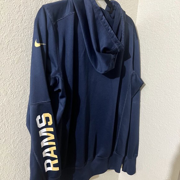 EUC Nike Los Angeles Rams On Field Zip-Up Thermal-Fit Jacket Apparel Navy Blue S - Picture 3 of 5